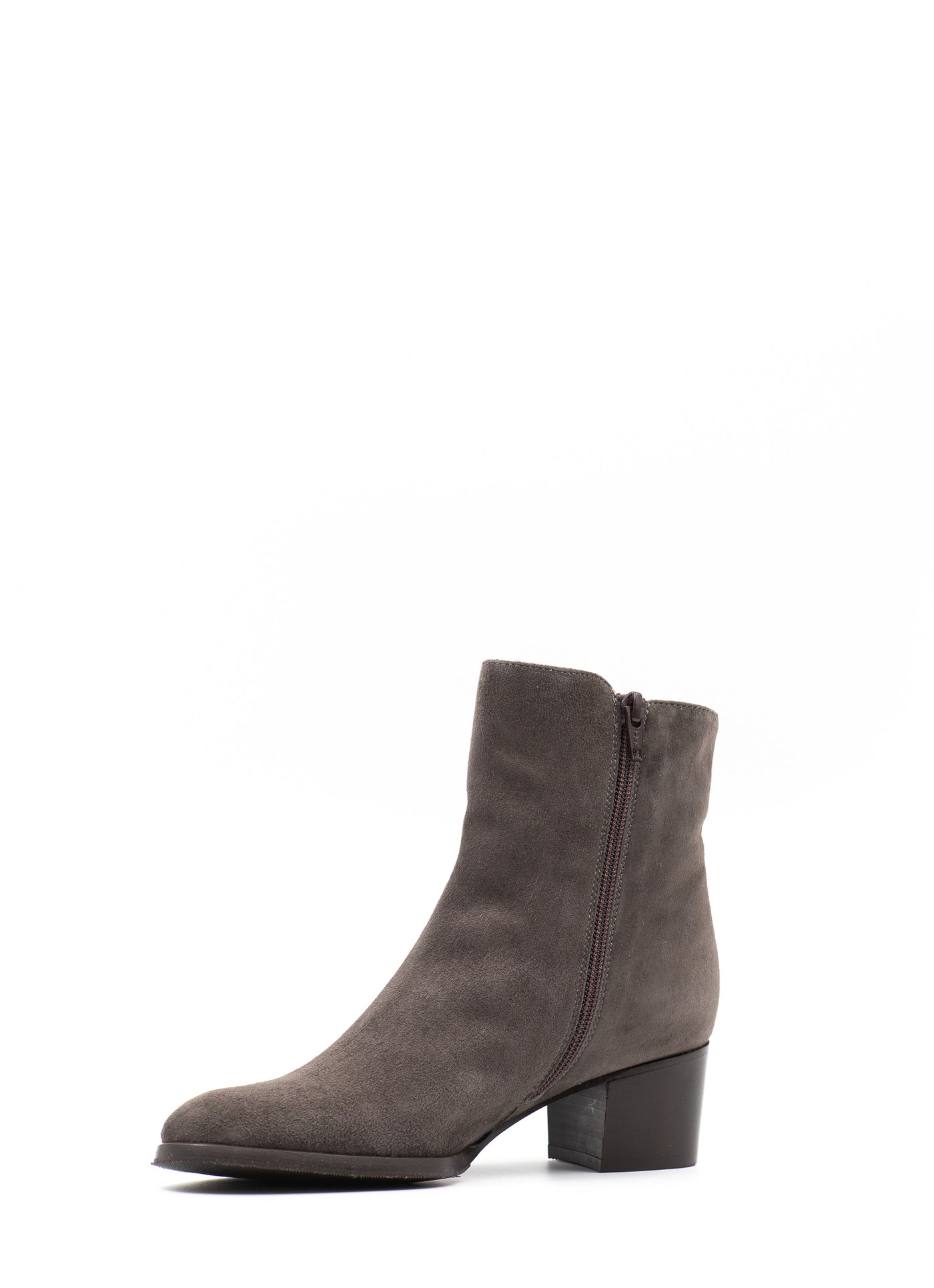 Heeled Ankle Boots in Taupe Suede