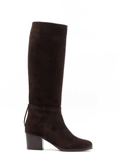 Brown suede leather boots