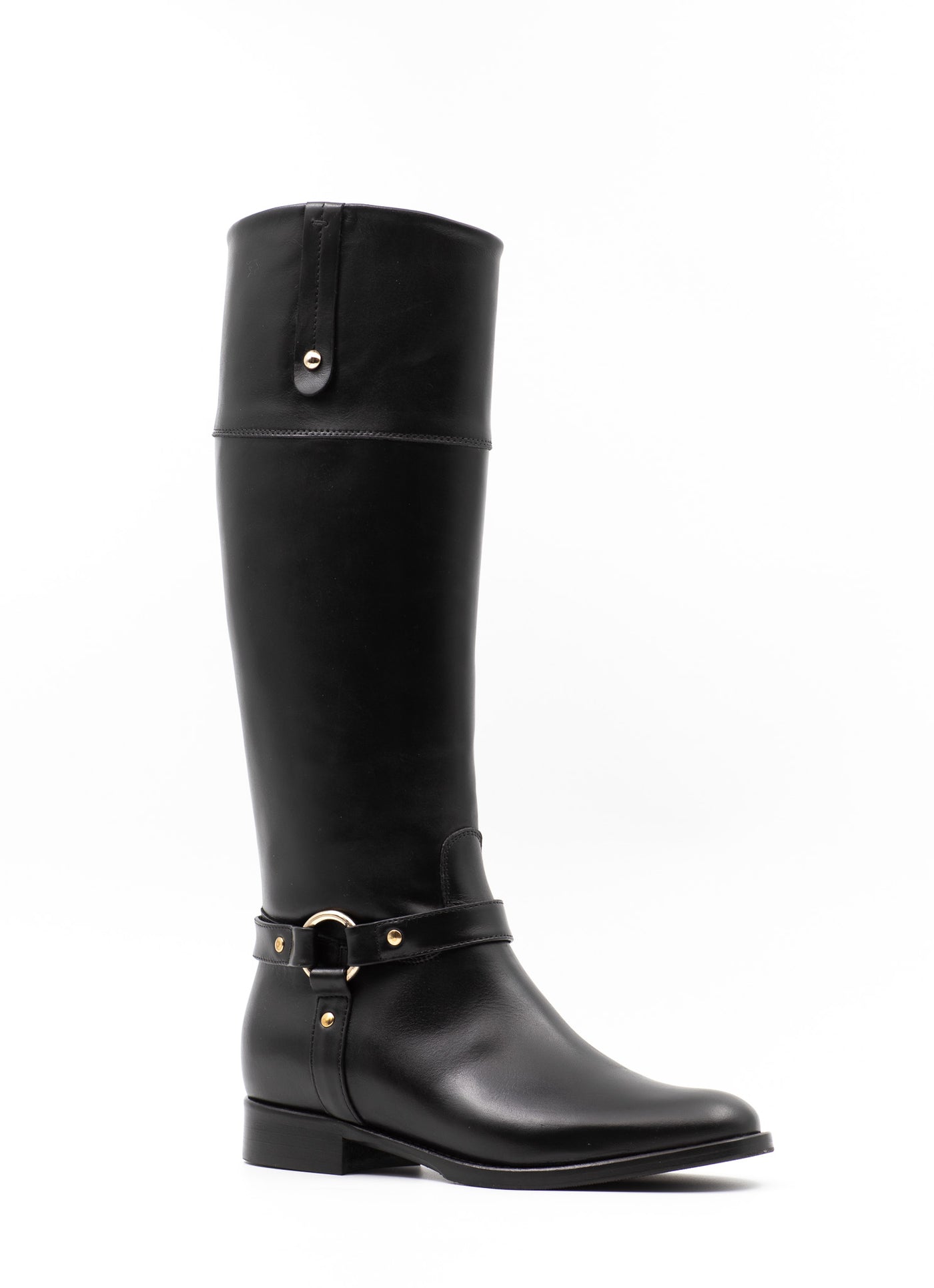 Black leather riding boots