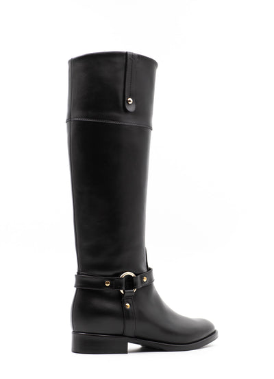 Embellished Black Riding Boots
