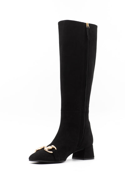 Laura Black Suede Boots