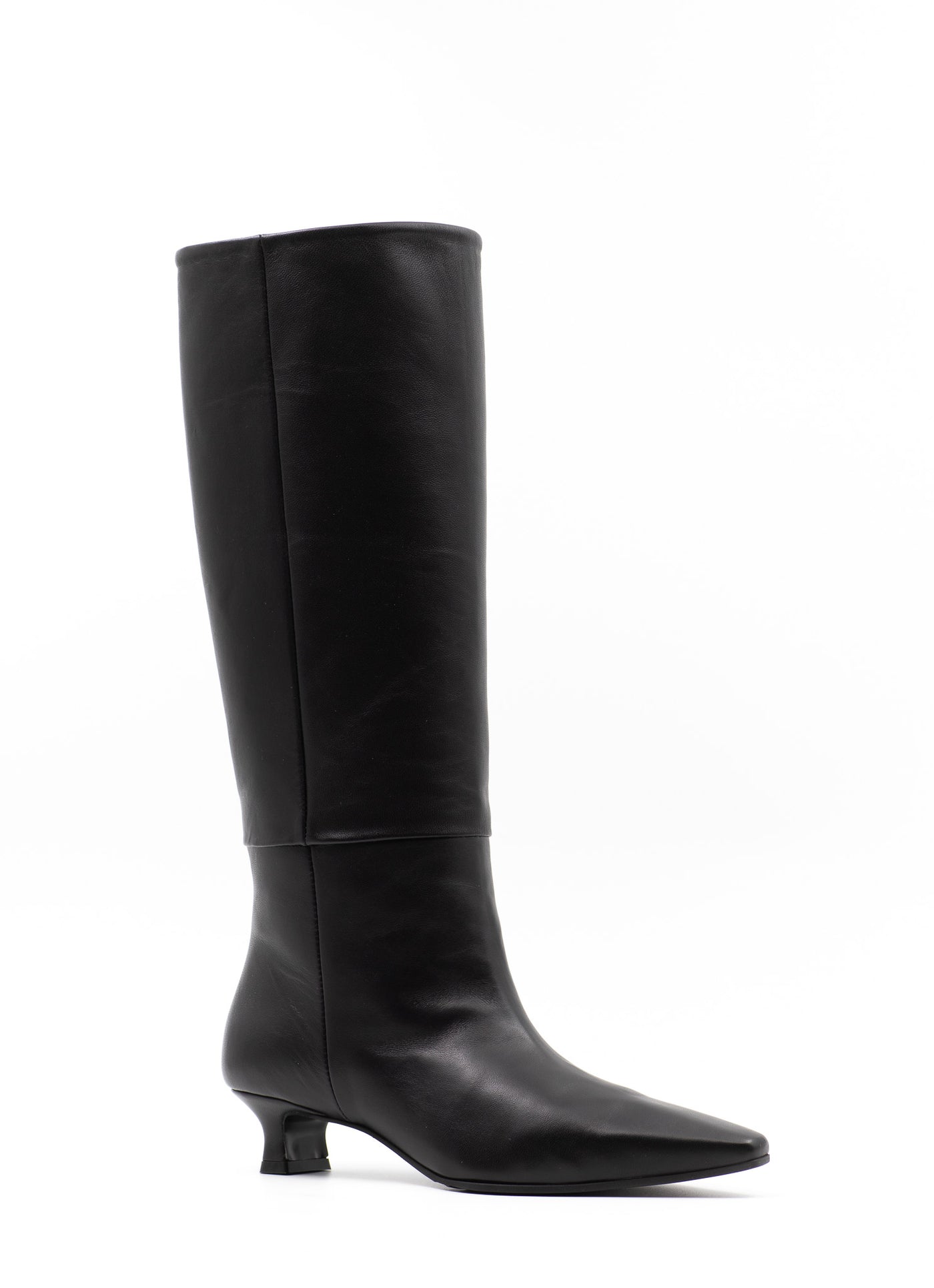 Kendall Knee High Boots in Black Leather