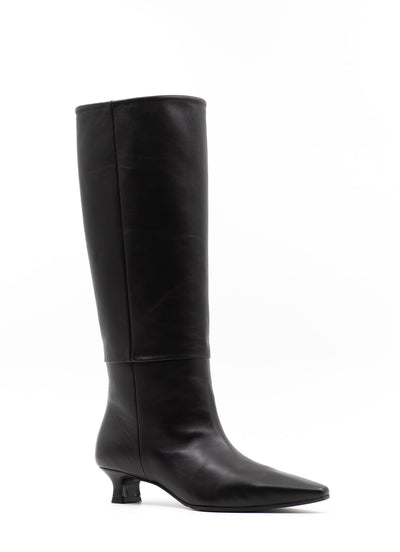 Kendall Knee High Boots in Black Leather