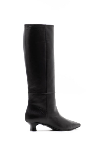 Kendall Knee High Boots in Black Leather