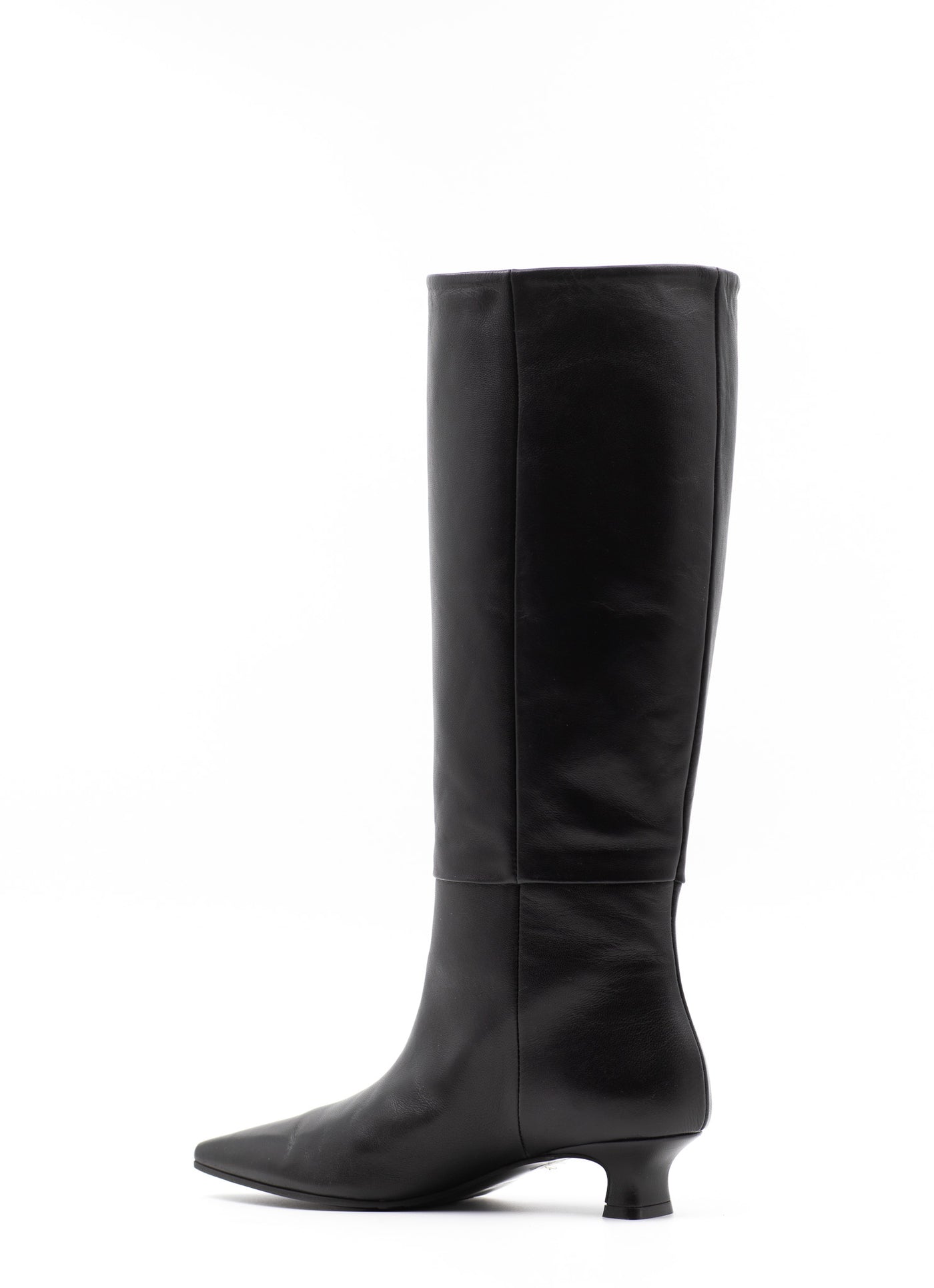 Kendall Knee High Boots in Black Leather