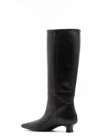 Kendall Knee High Boots in Black Leather