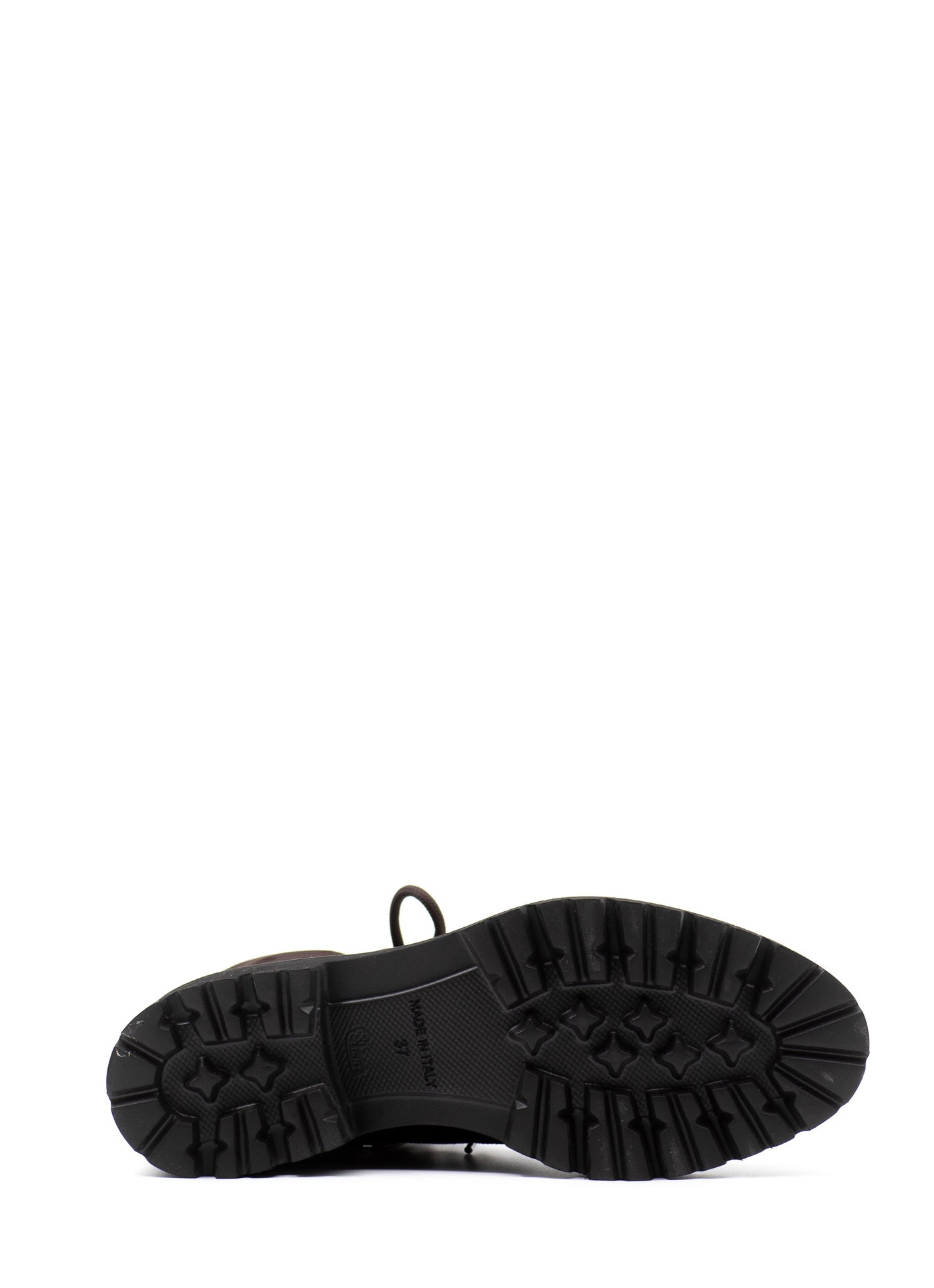 Shearling Combat Boots in Brown Suede