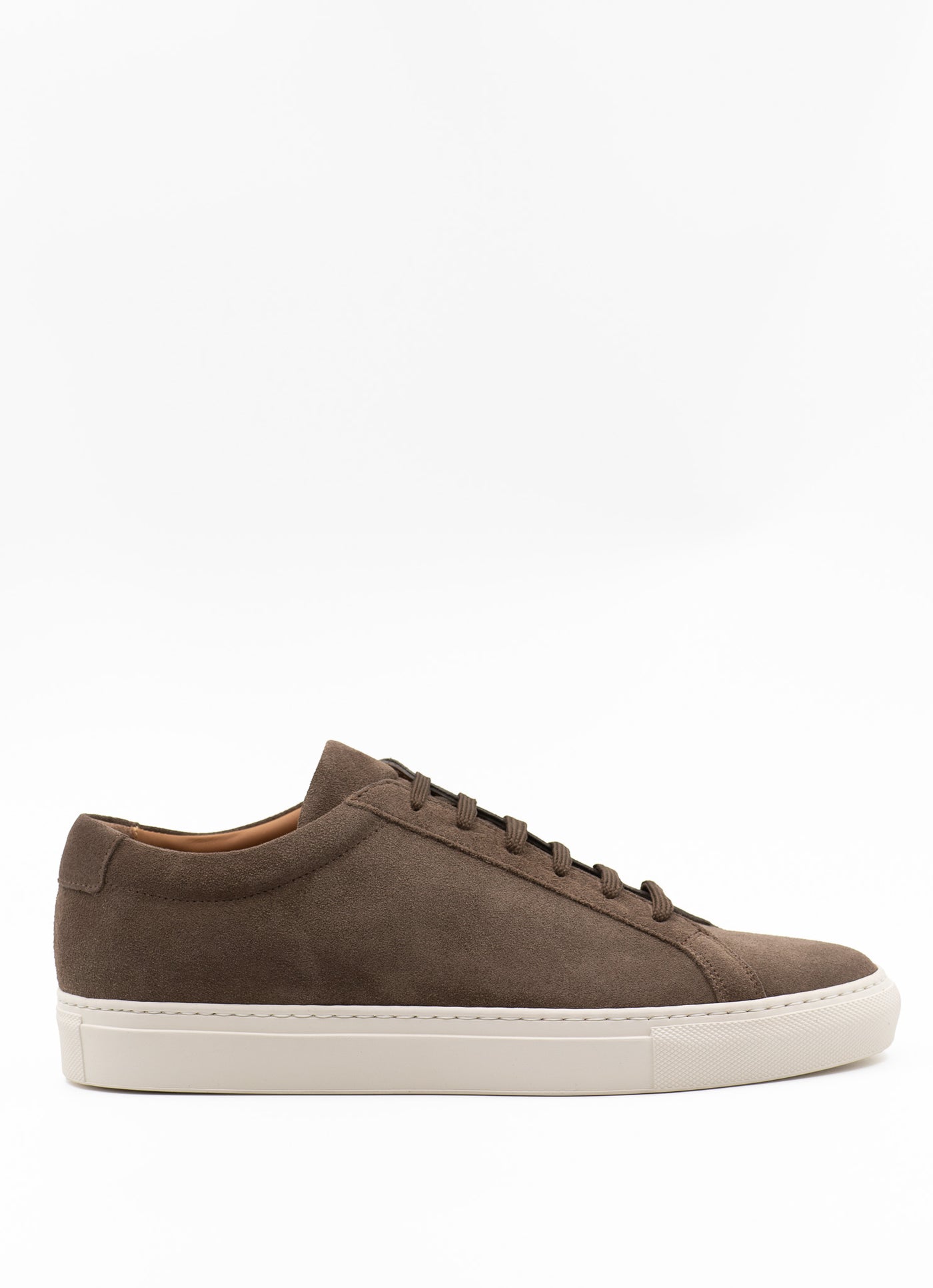 The Classic Sneaker in taupe suede