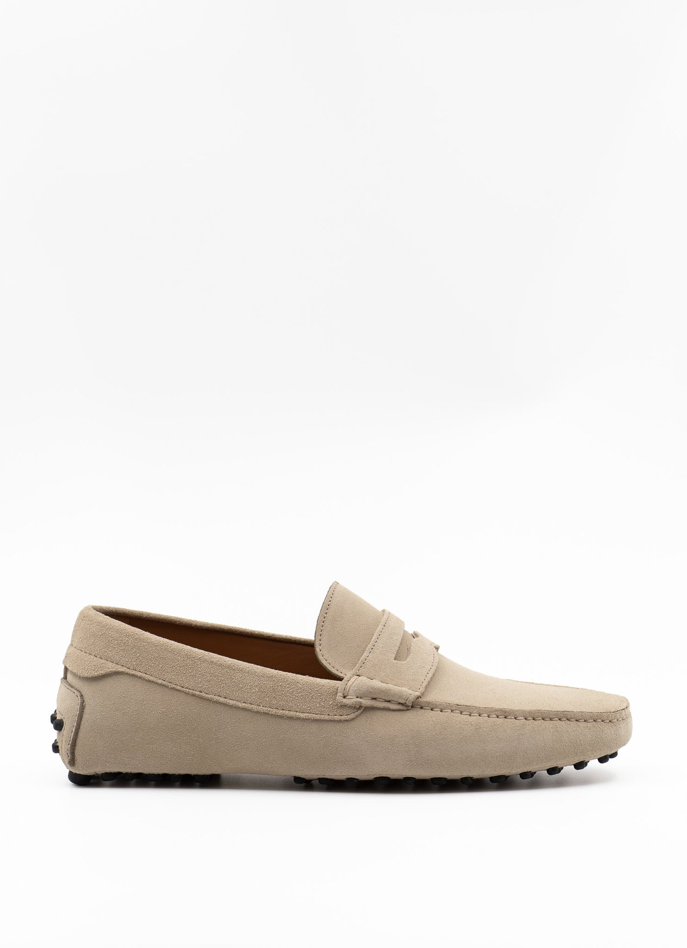 Driving shoe in sand suede