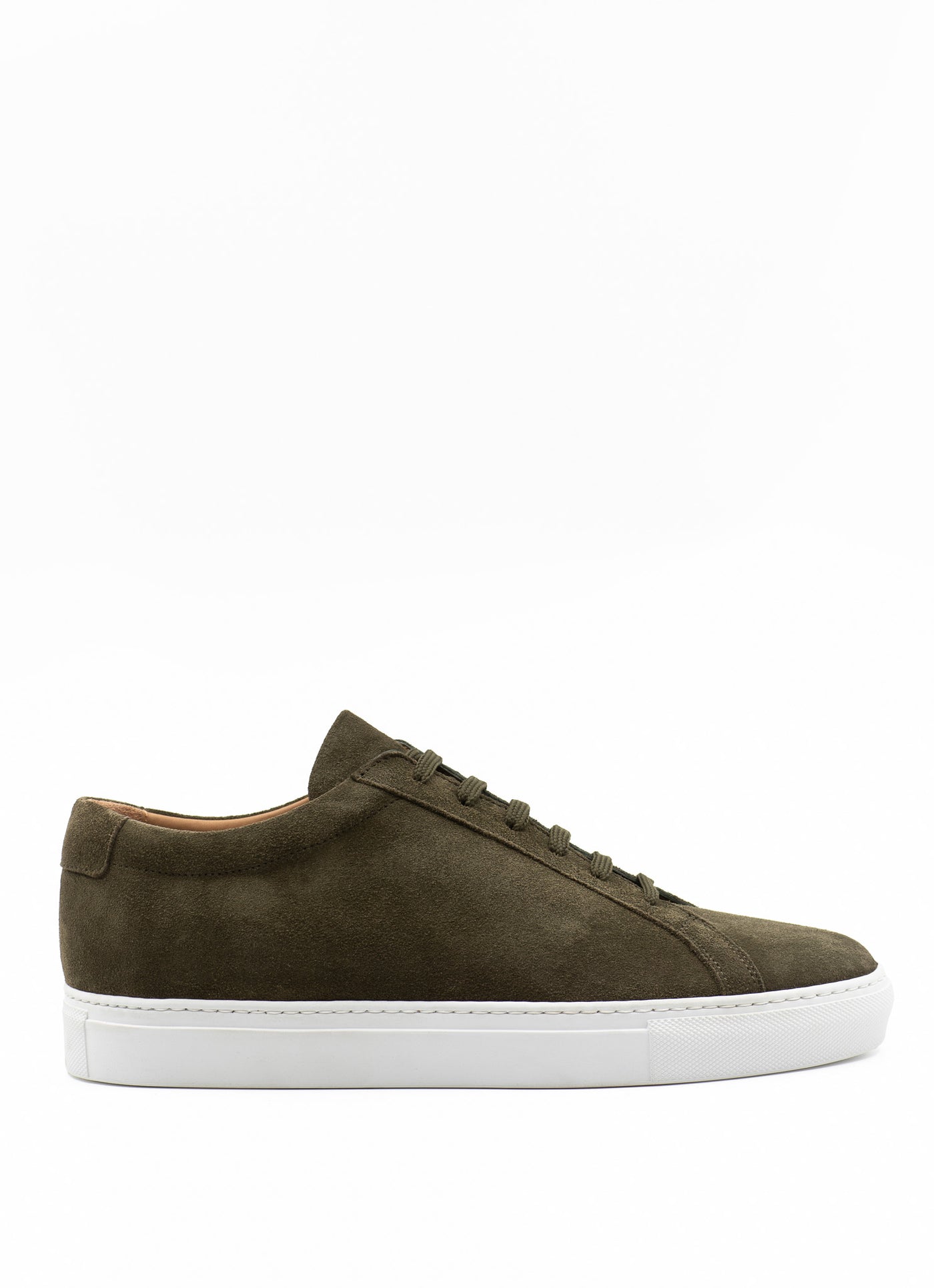 The classic Sneaker in green suede