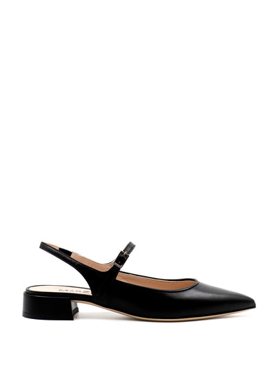 Mary Jane ballet flats in black leather