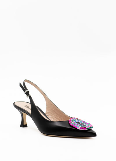 Embellished slingback pumps