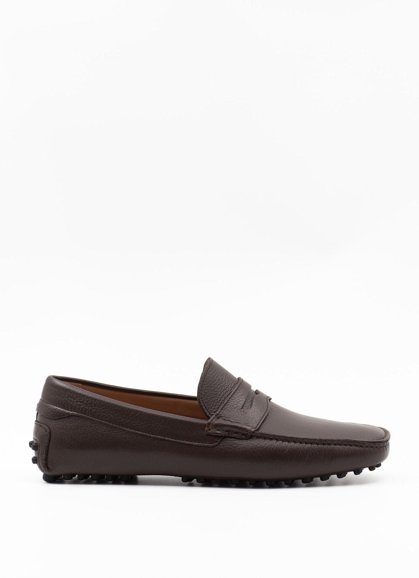 Driving shoe in brown leather