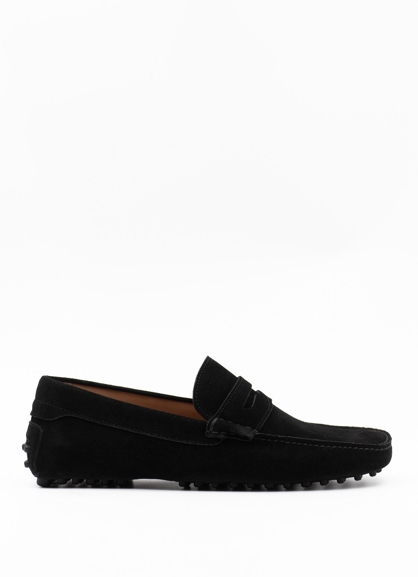 Driving shoe in black suede