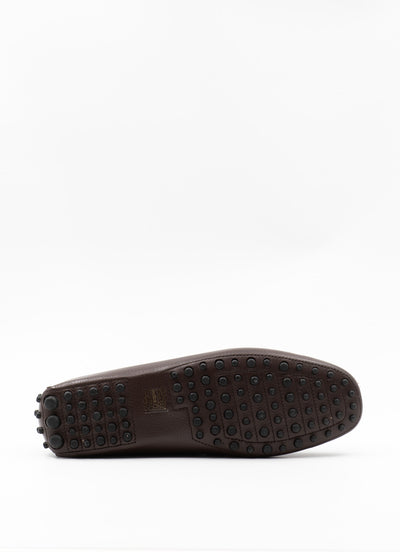 Driving shoe in brown leather