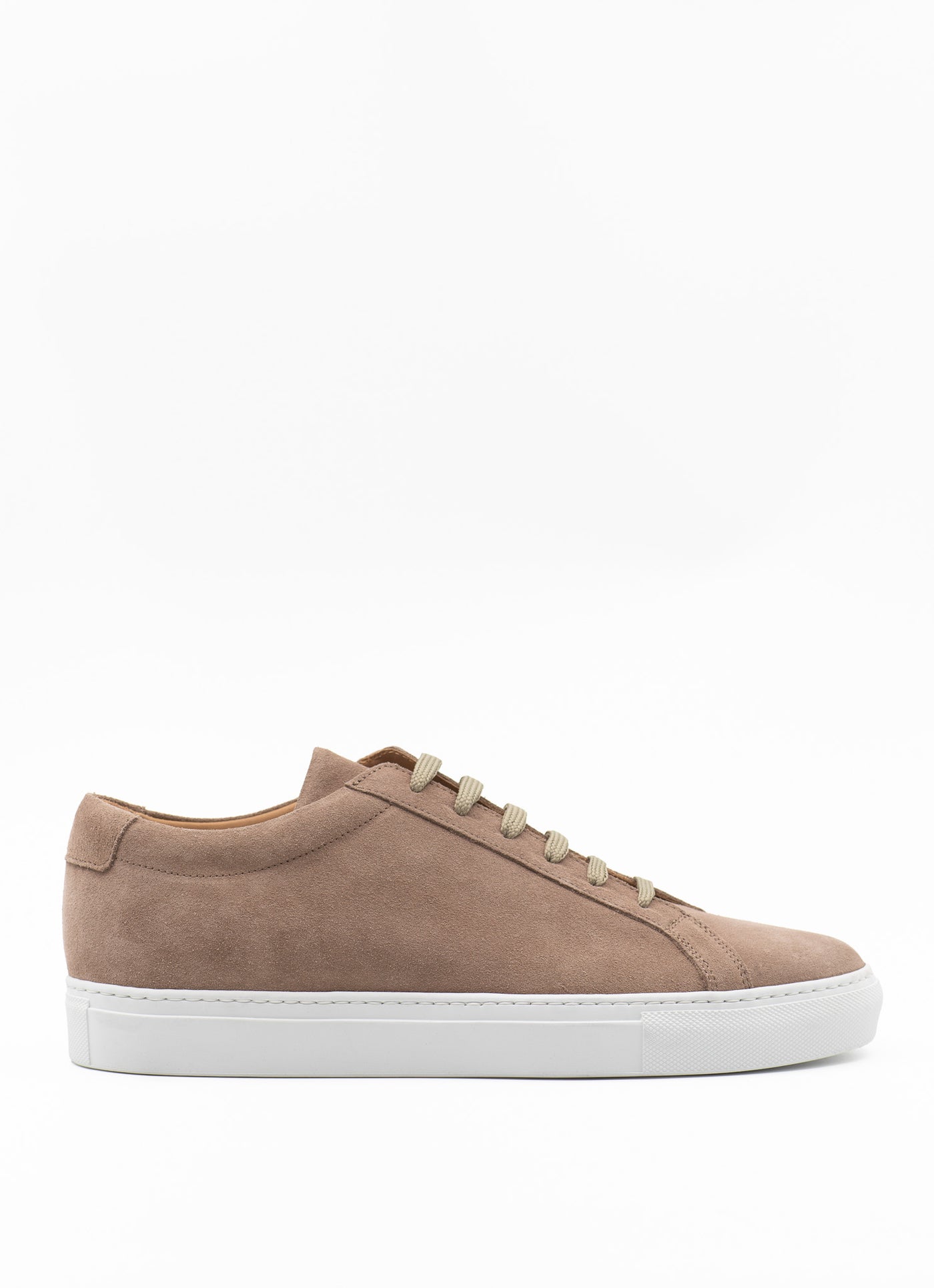 The Classic Sneaker in beige suede