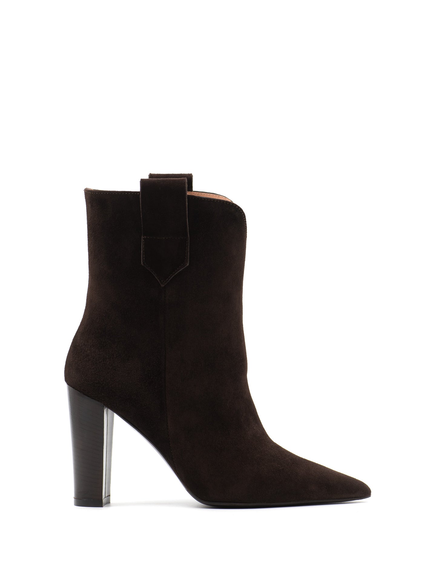 Heeled western ankle boots in brown