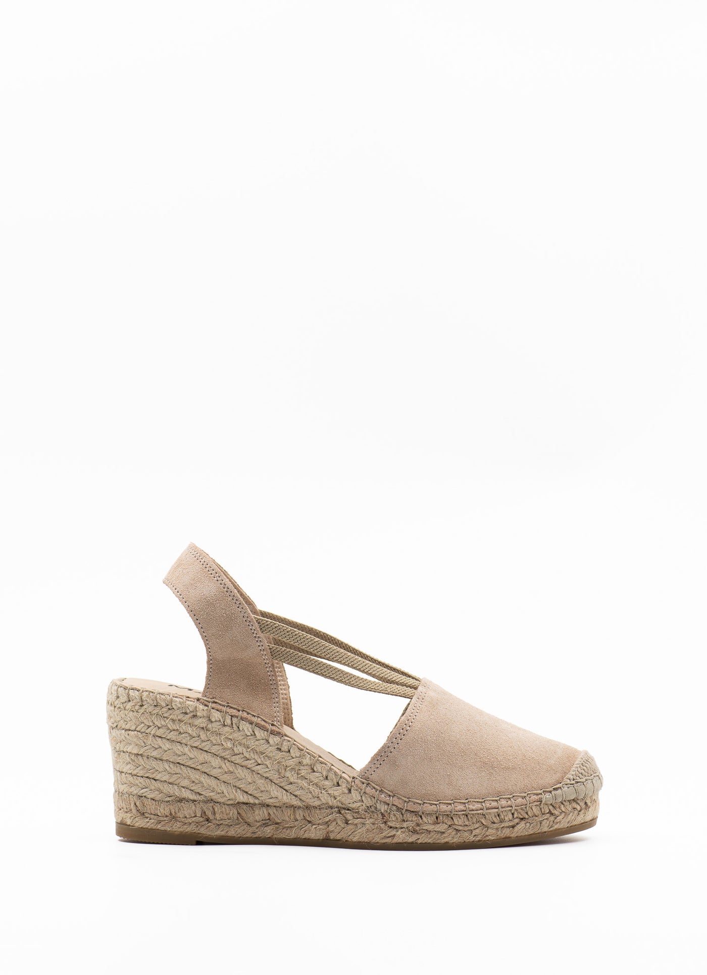 Wedge espadrilles in beige with elastic straps