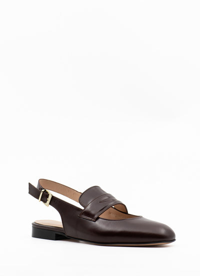 Loafer slingback sandal in brown