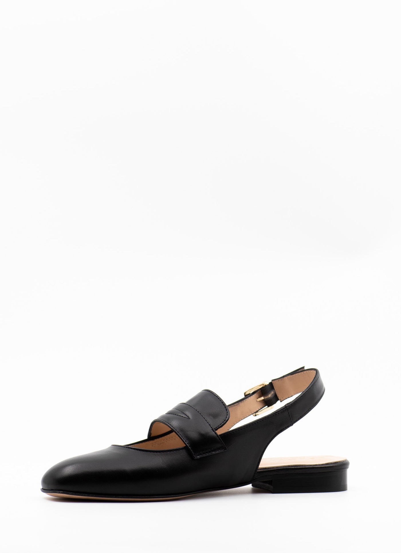 Loafer slingback sandal in black