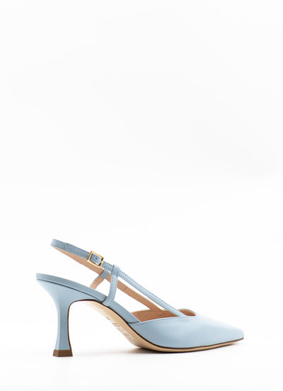 Light blue slingback pumps 