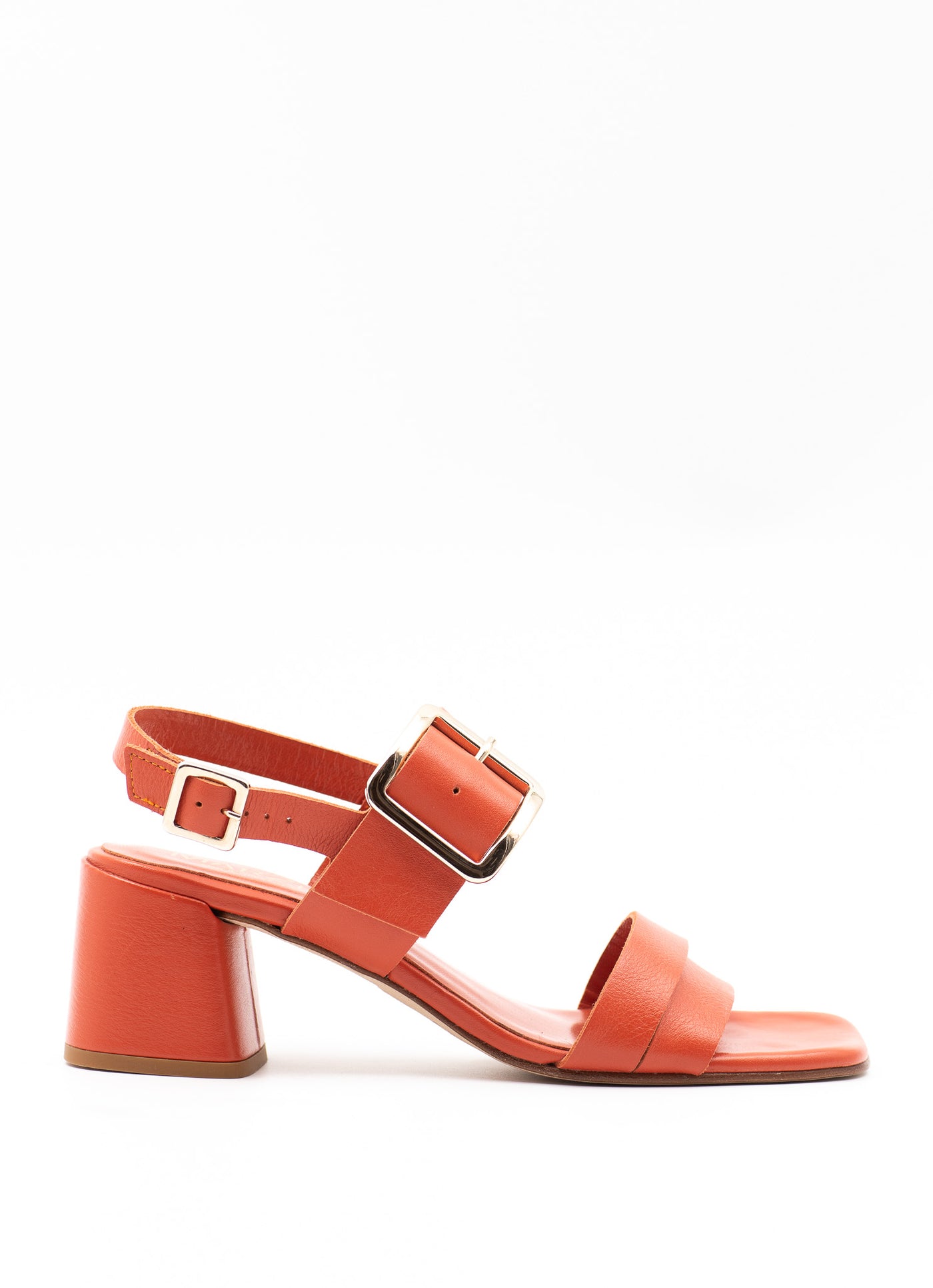 Orange leather sandals