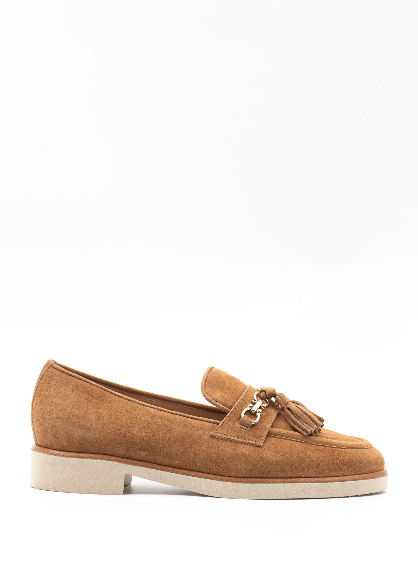 Extra-light loafers in cognac suede