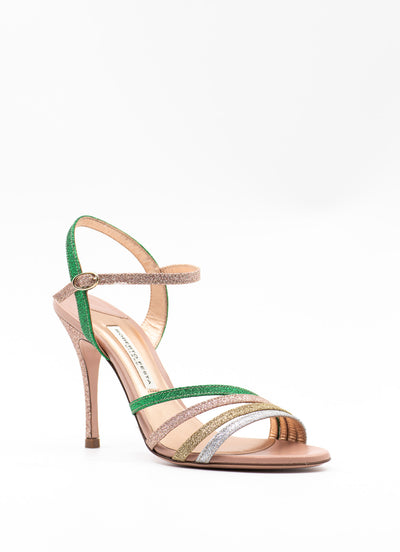 Heeled glitter sandals