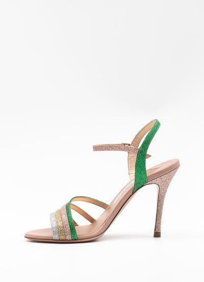 Heeled glitter sandals