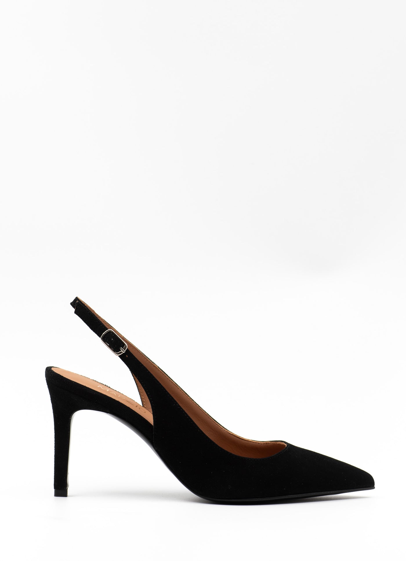 Slingback 85 in black suede