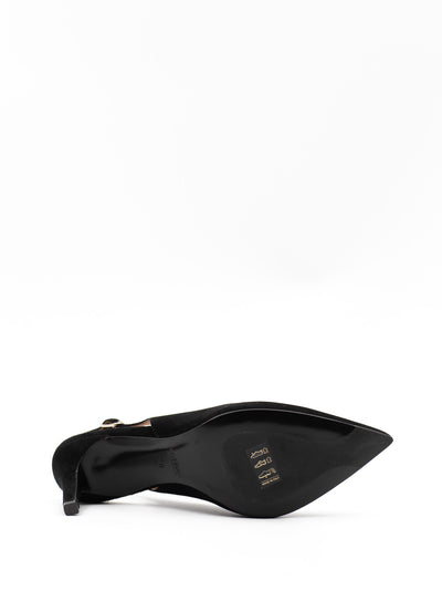 Slingback 85 in black leather