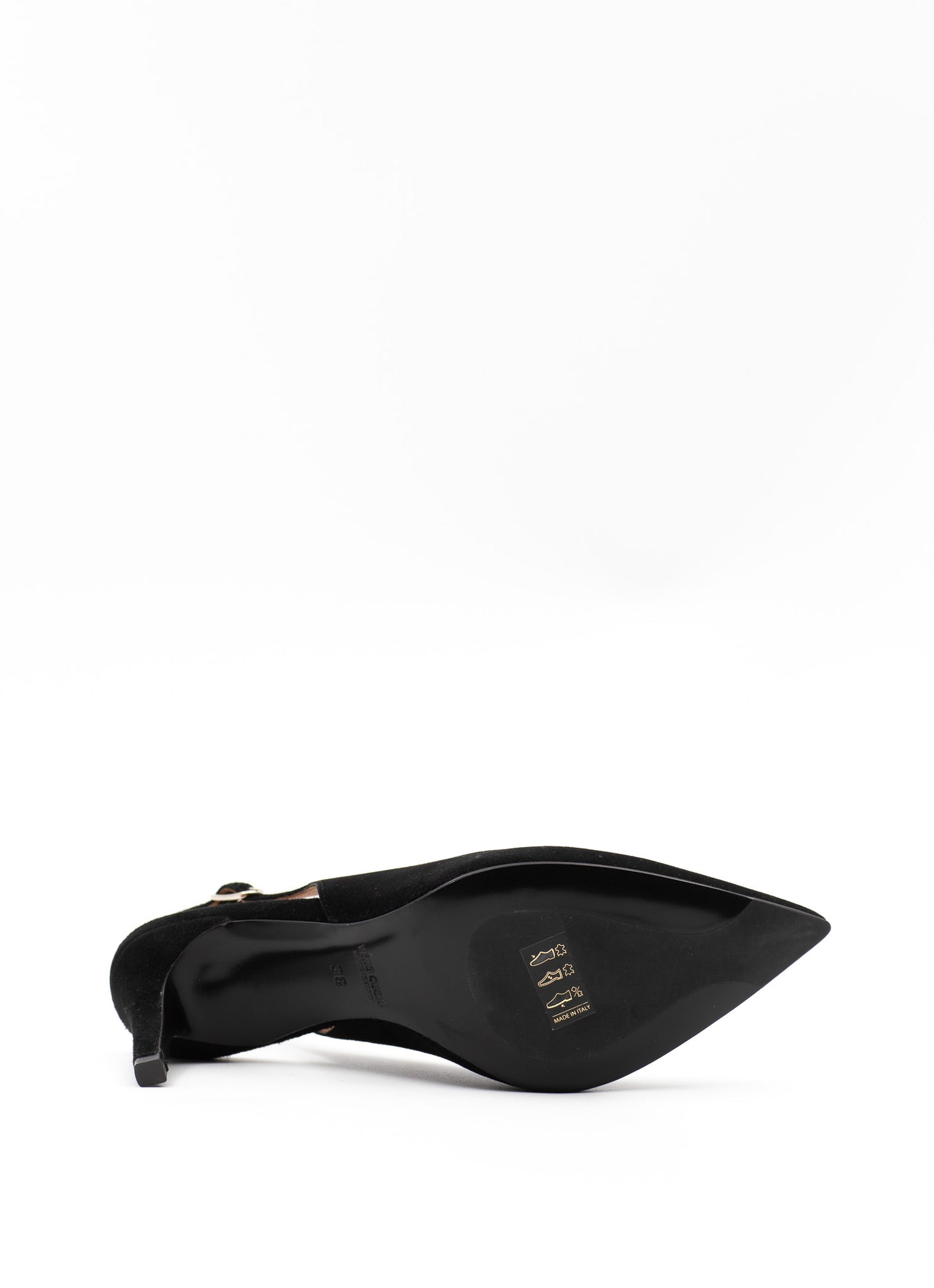 Slingback 85 in black suede