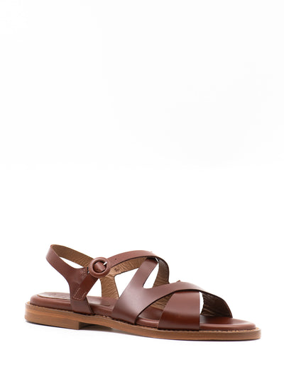 Cognac leather sandals
