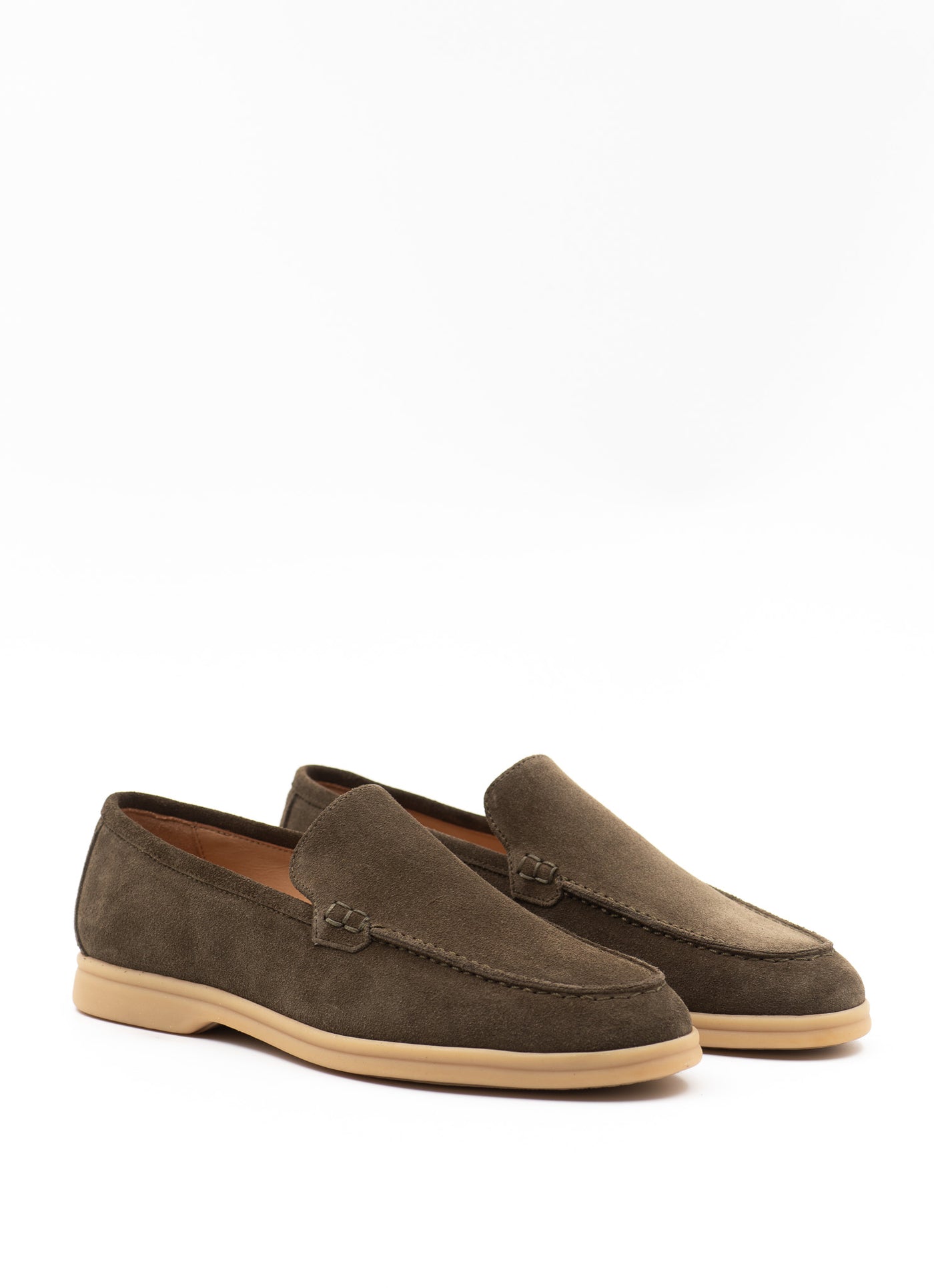Minimal moccasin in green suede