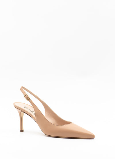 Slingback in beige leather