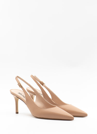 Slingback in beige leather