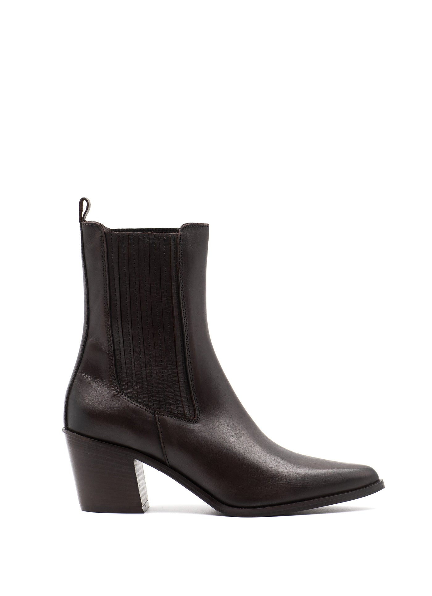 Western brown leather boot