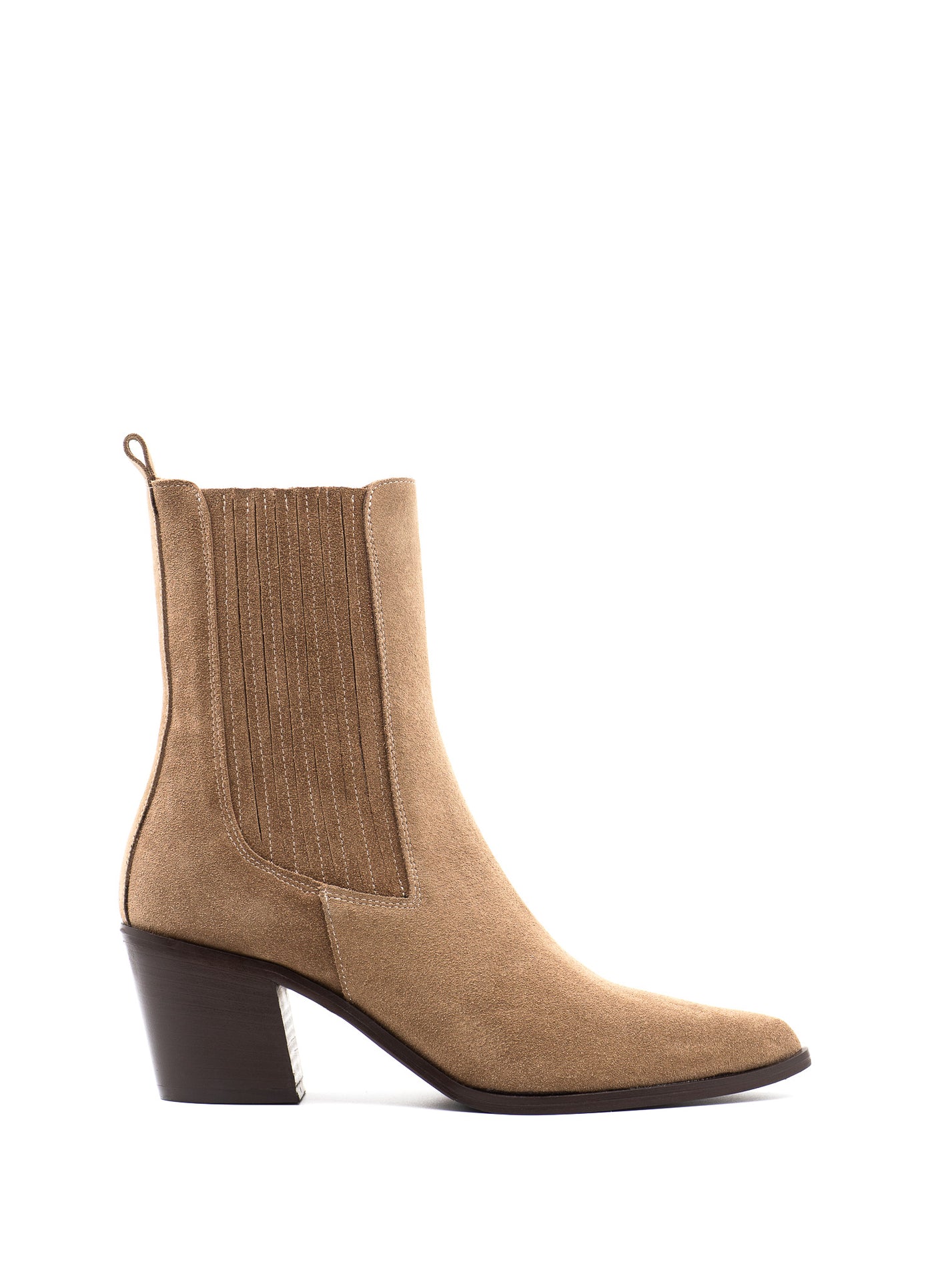 Western beige suede boots