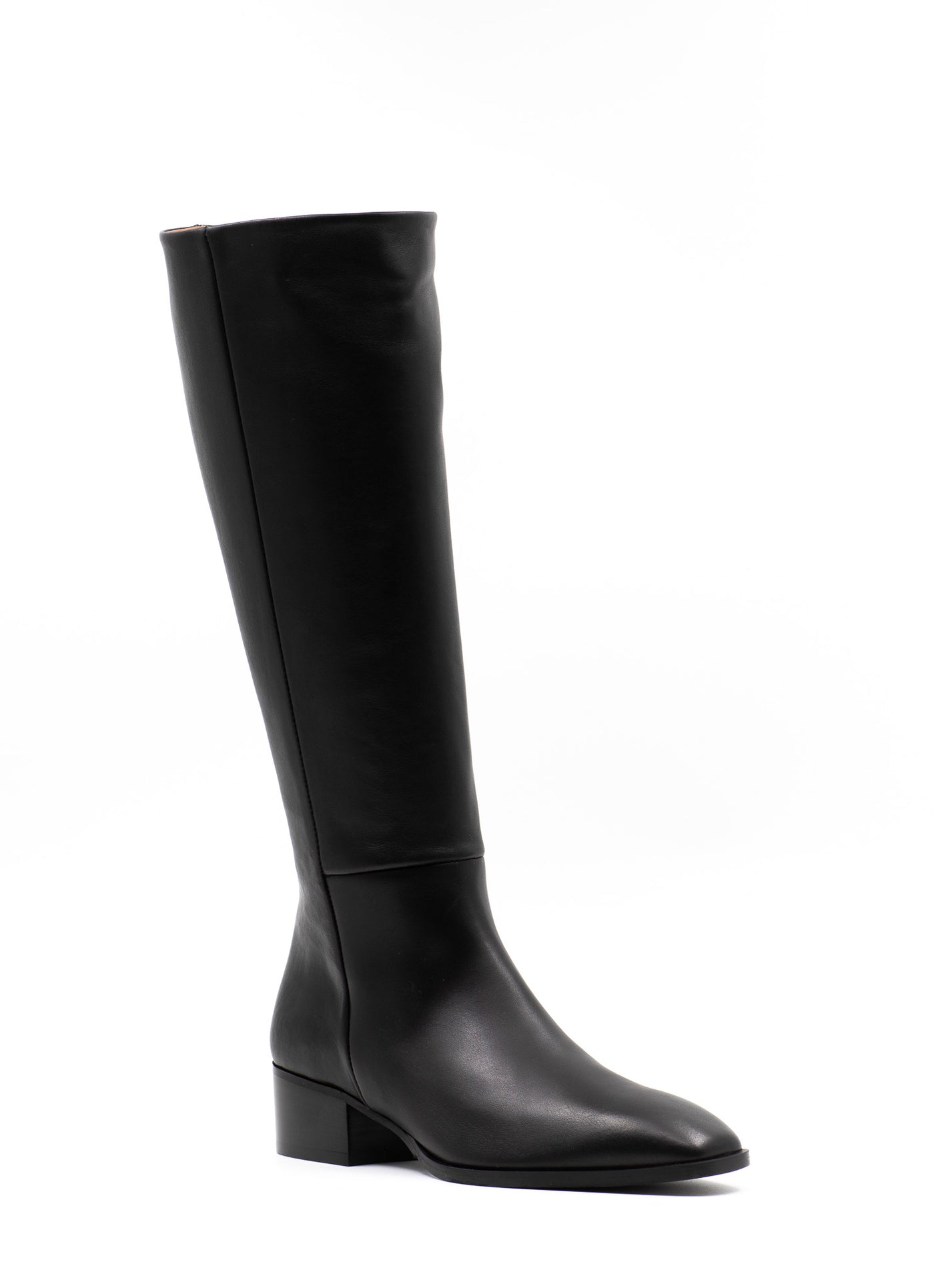 Smooth black leather boots 