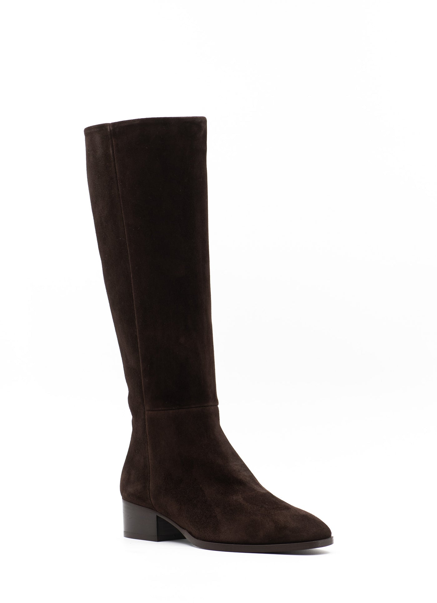 Dark brown suede boots