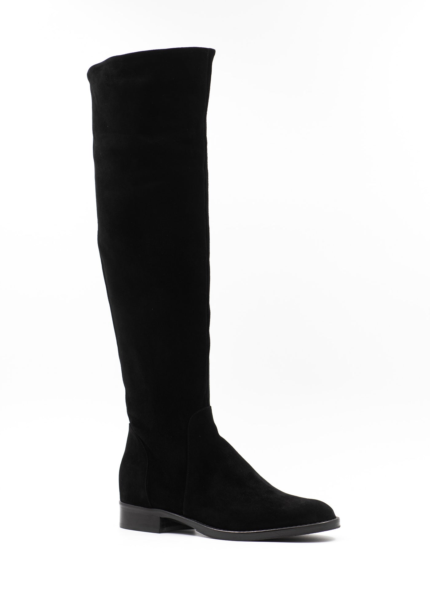 Over-the-knee boots in black suede 