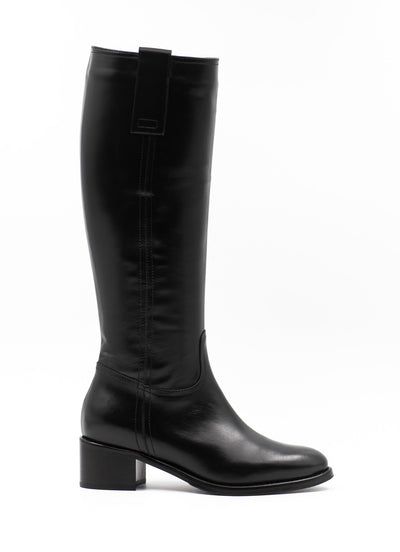 Black leather boots