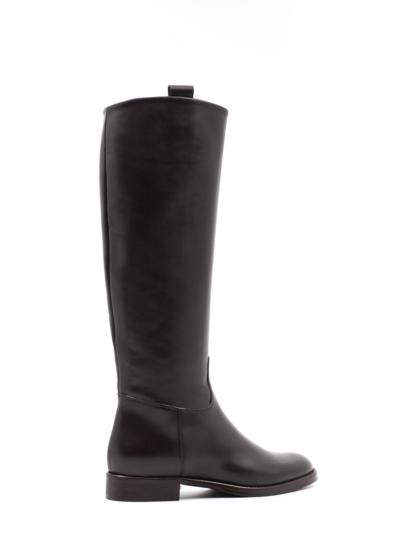Smooth brown leather riding boots