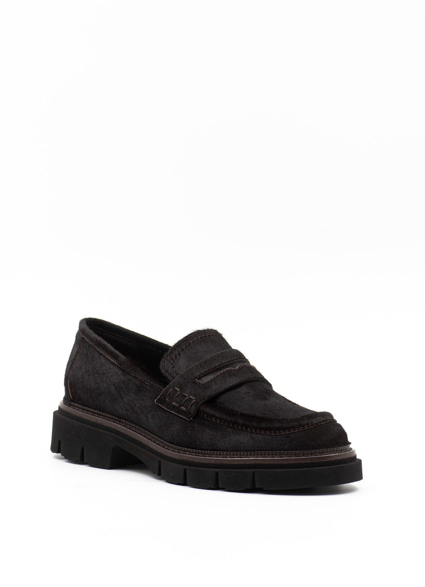 Brown Pony Hair Loafers