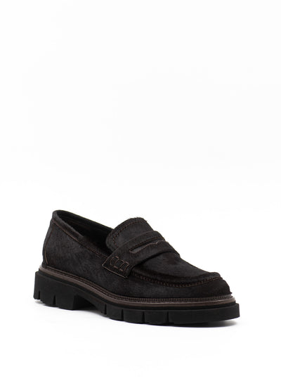 Brown Pony Hair Loafers