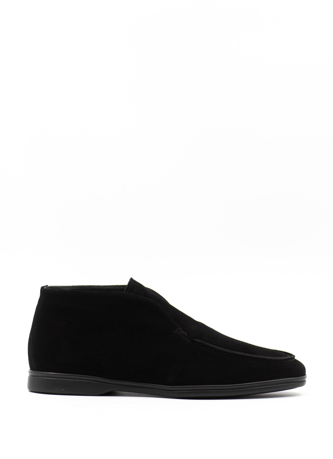 Shearling-Lined Slip-Ons in Black Suede