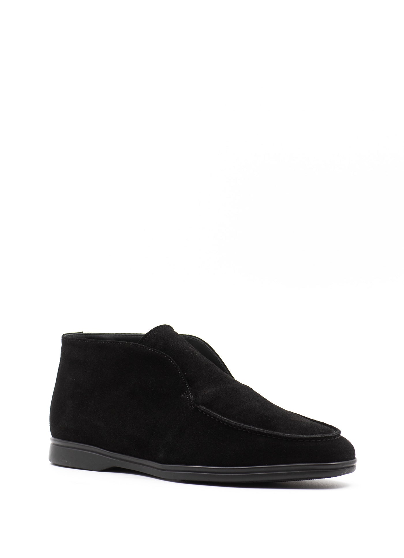Shearling-Lined Slip-Ons in Black Suede