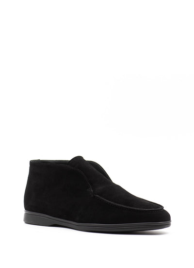 Shearling-Lined Slip-Ons in Black Suede