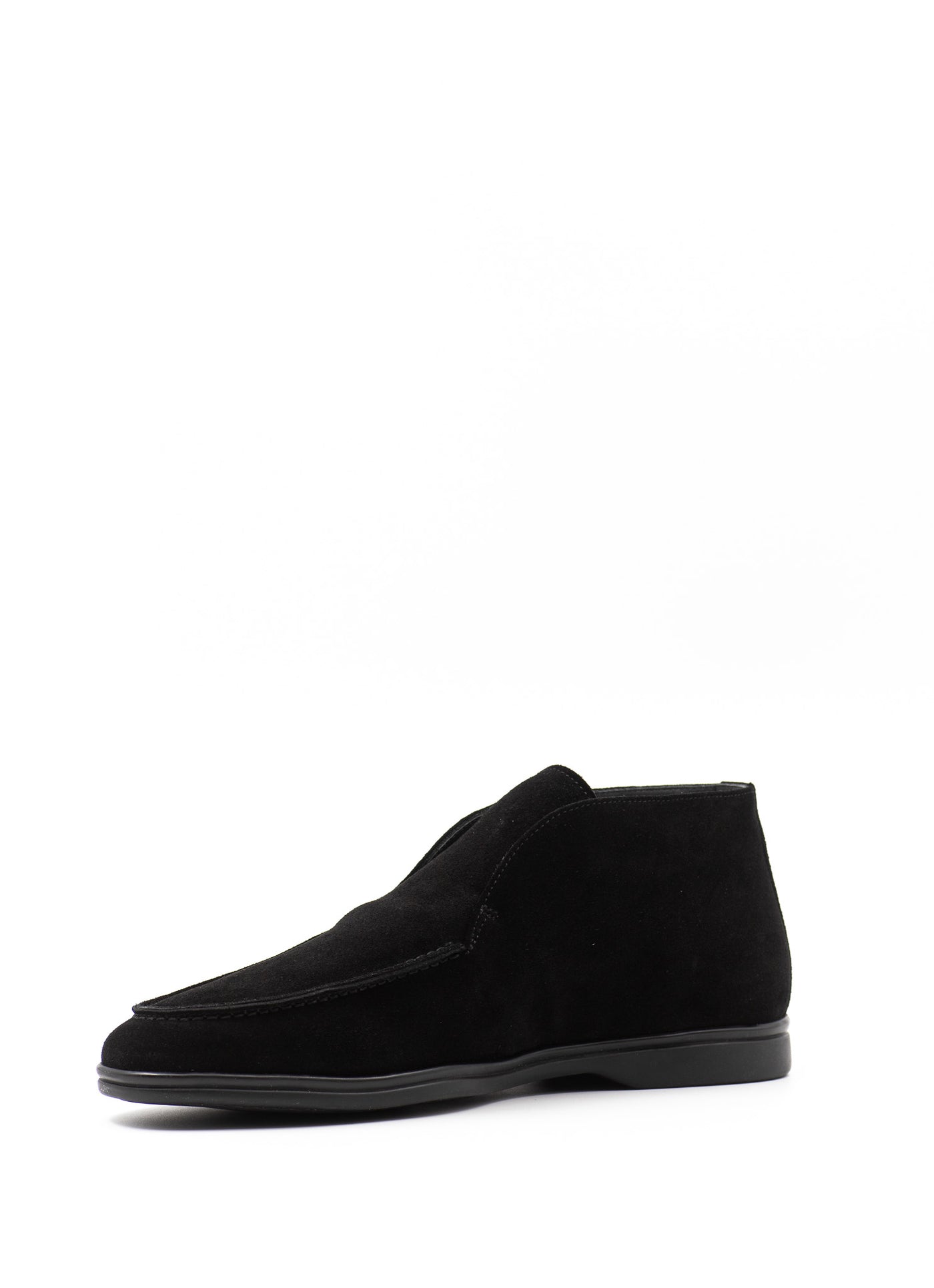 Shearling-Lined Slip-Ons in Black Suede