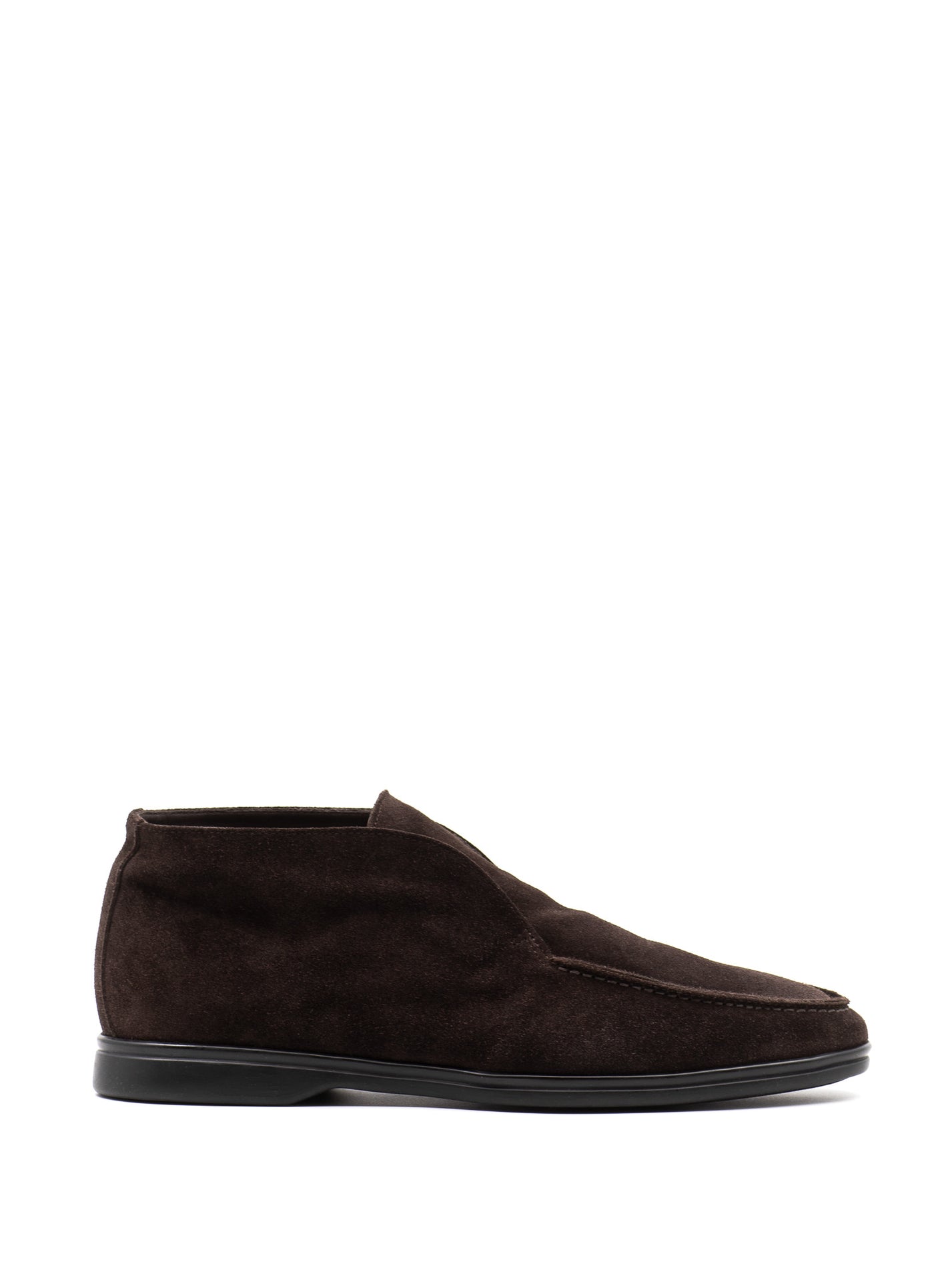 Shearling-Lined Slip-Ons in Brown Suede